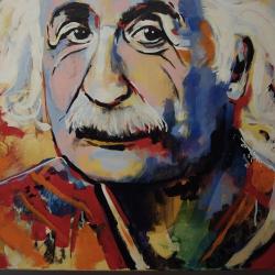 Original Acryl Painting E=MC2  120 x 100 cm, Albert Einstein.